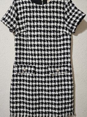 BeBop Women's Houndstooth Tweed Mini Dress - Small